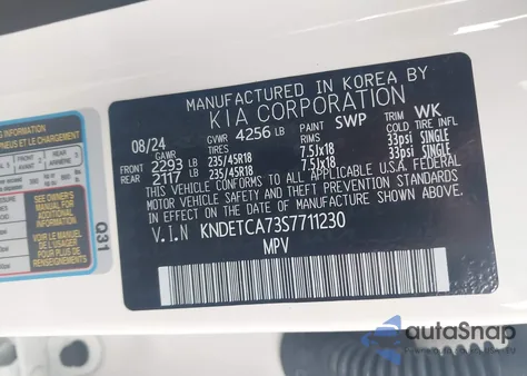 2025 Kia Seltos Sx Turbo z USA, uszkodzony, nr VIN KNDETCA73S7711230